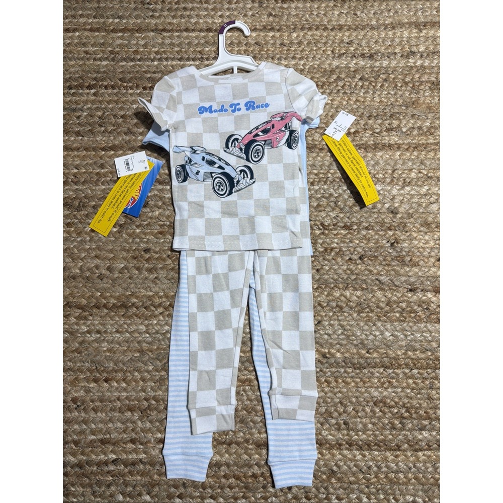 NWT Boys 3T Two Sets Of Hot wheels Pjs Short Sleeved